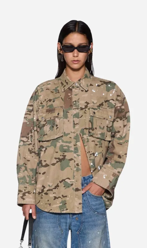 Ksubi | Astra Cargo Ls Shirt - Woodland Camo sold by Sisters & Co