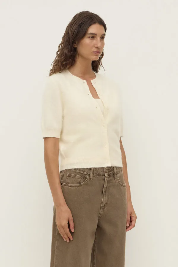 Assembly Label | Carina Wool Short Sleeve Cardigan - Cream sold by Sisters & Co product image thumbnail 5