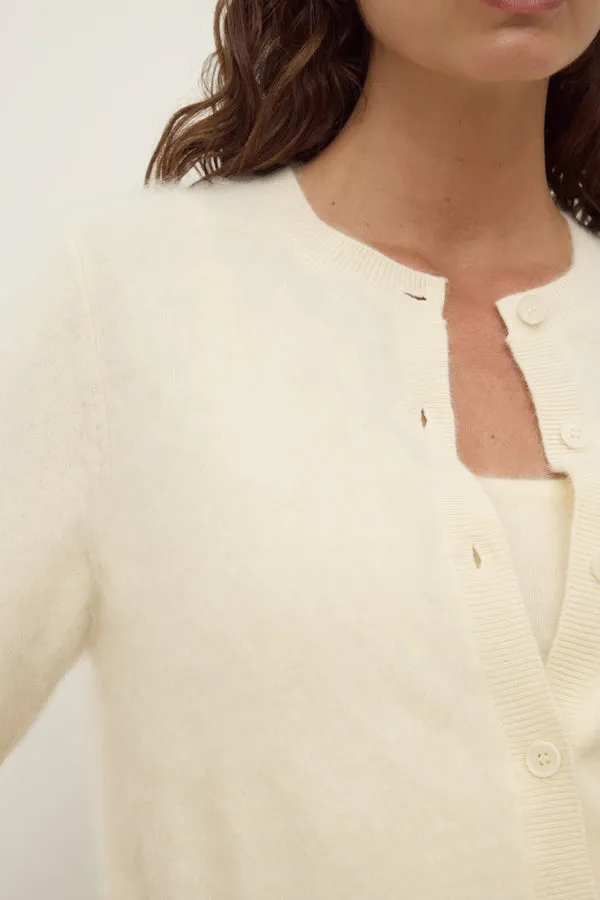 Assembly Label | Carina Wool Short Sleeve Cardigan - Cream sold by Sisters & Co product image thumbnail 2