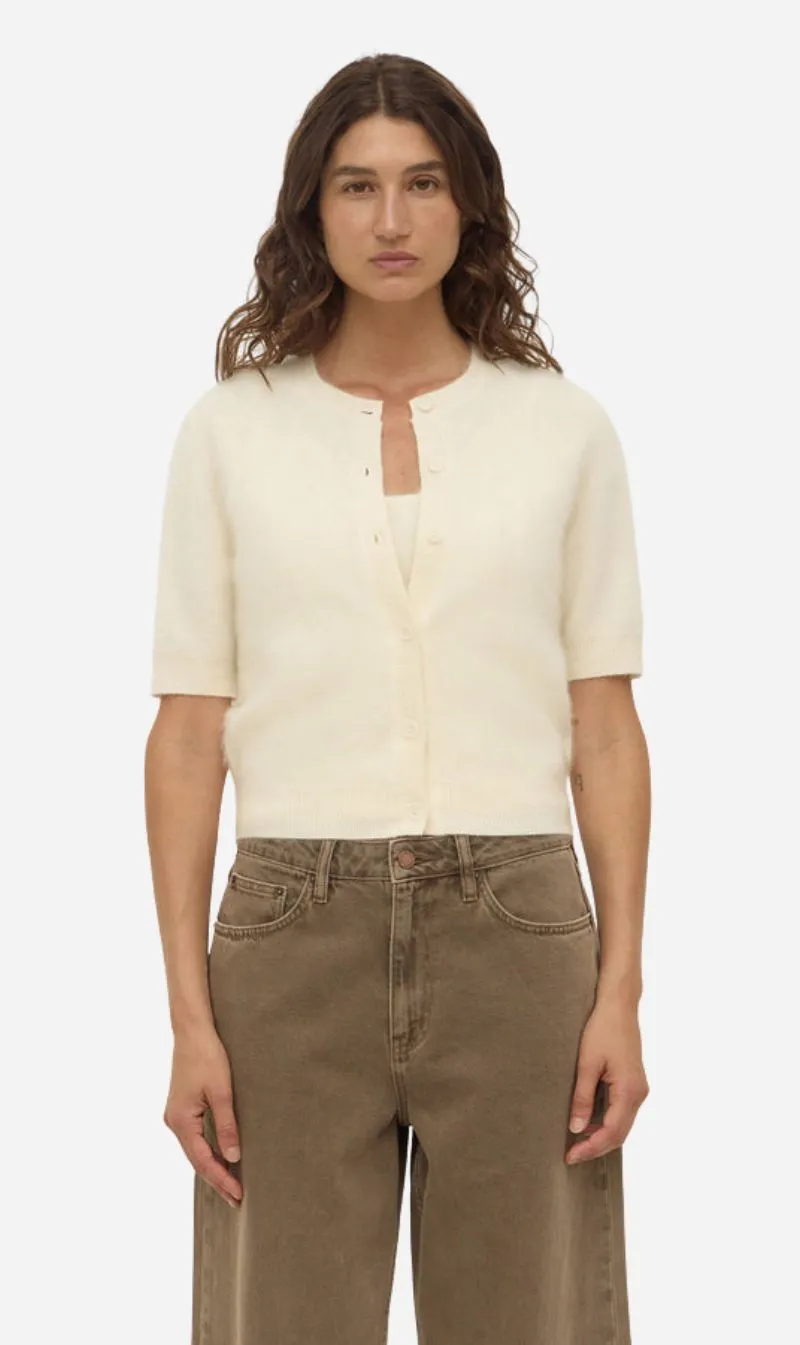 Assembly Label | Carina Wool Short Sleeve Cardigan - Cream sold by Sisters & Co
