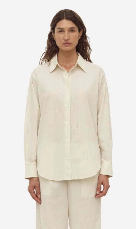 Assembly Label | Marina Stripe Fitted Shirt - White/Grey sold by Sisters & Co