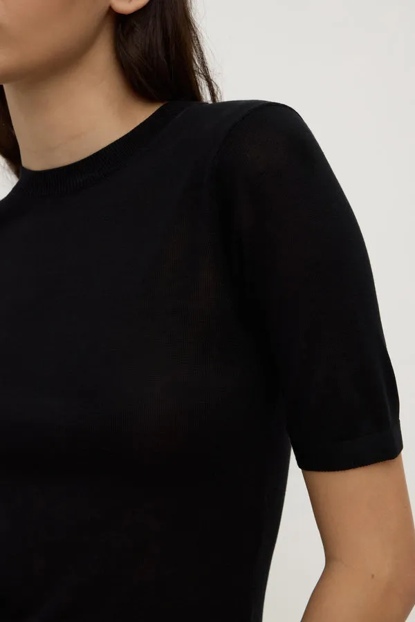 Assembly Label | Mina Silk Knit Tee - Black sold by Sisters & Co product image thumbnail 5