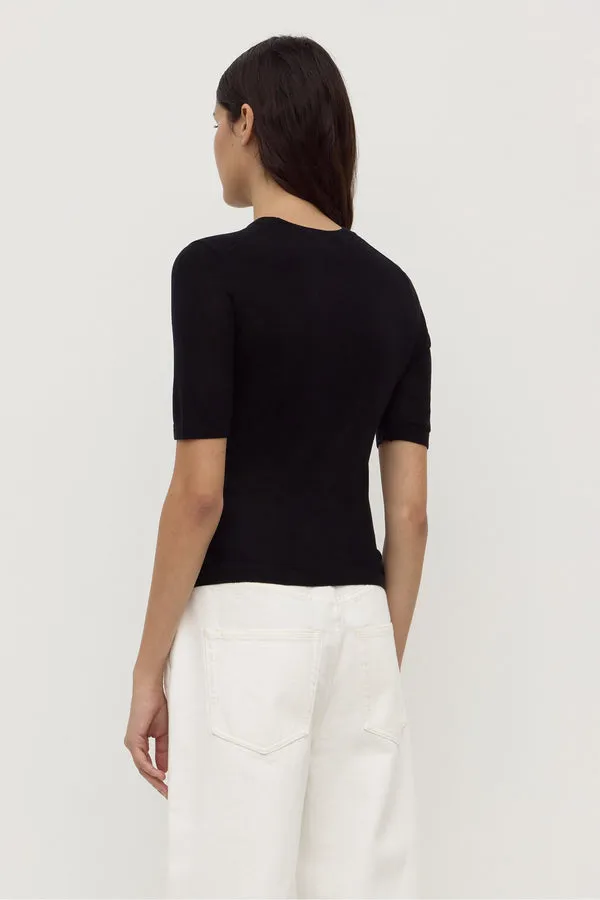 Assembly Label | Mina Silk Knit Tee - Black sold by Sisters & Co product image thumbnail 4