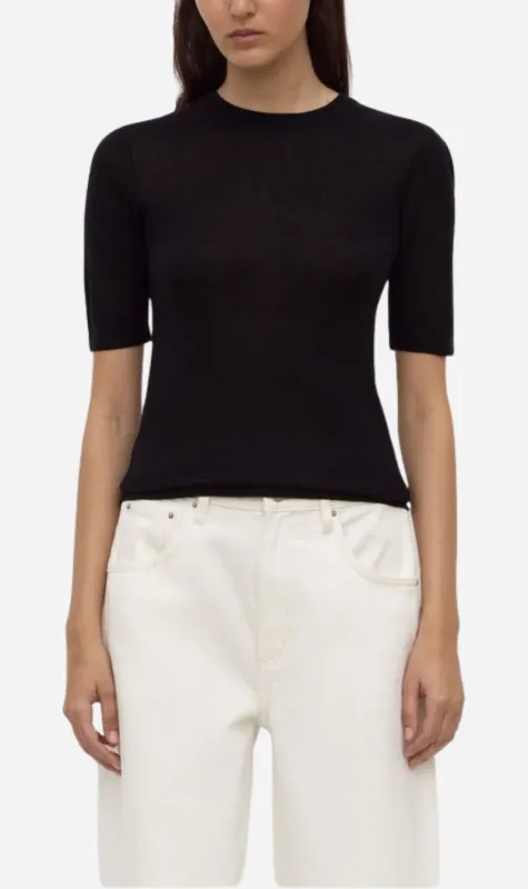 Assembly Label | Mina Silk Knit Tee - Black made by Assembly Label