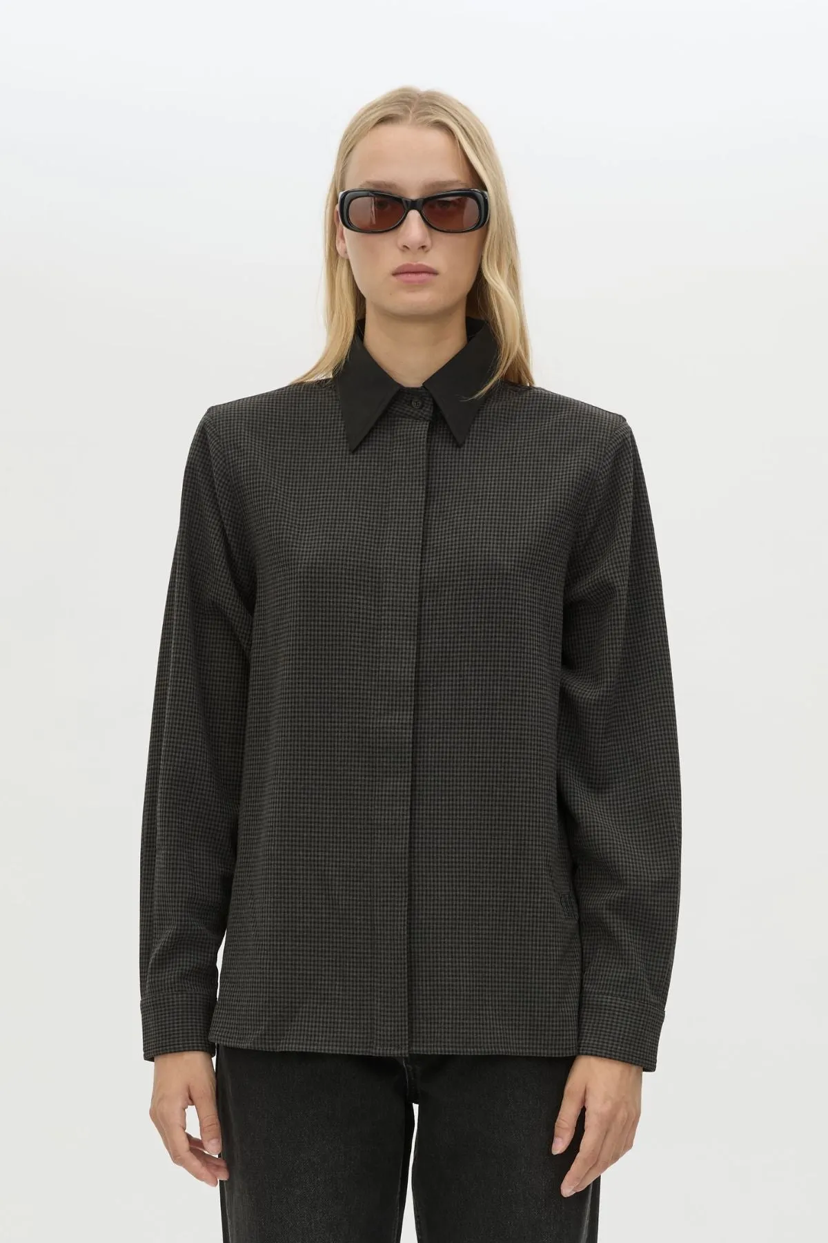 Camilla and Marc | Genre Gingham Shirt - Steel sold by Sisters & Co product image thumbnail 2