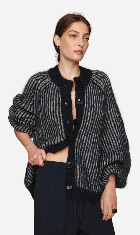 Marle | Jasper Cardigan - Black / Greige made by Marle