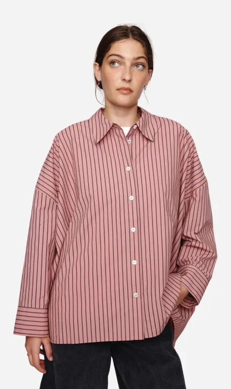 Marle | Edie Shirt - Rosewood Stripe made by Marle