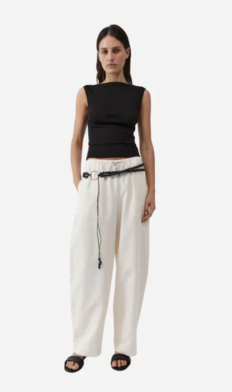 St Agni | Fine Drawstring Relaxed Pant - Ivory made by St. Agni