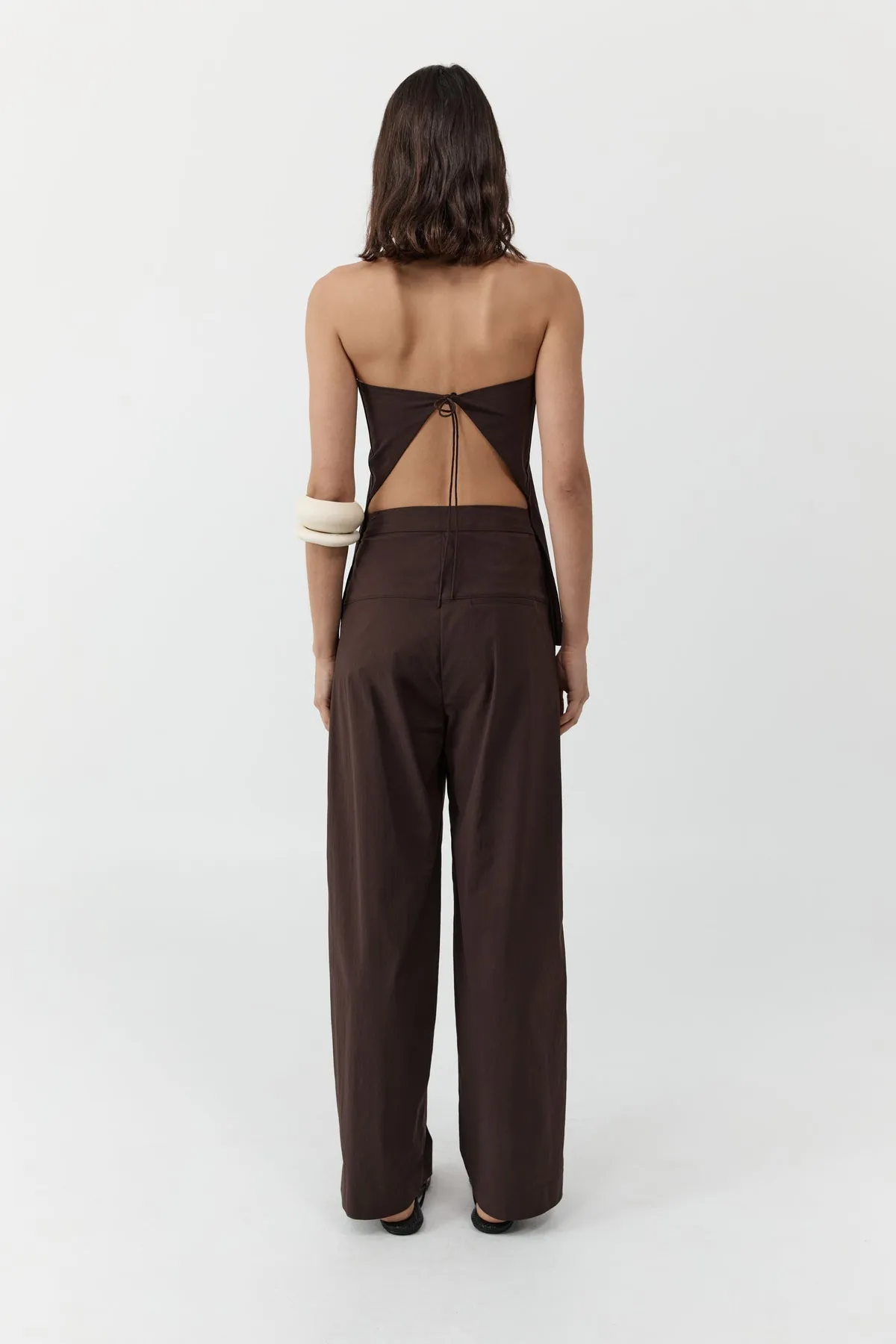 St Agni | Relaxed Pleat Pants - Bark sold by Sisters & Co product image thumbnail 4