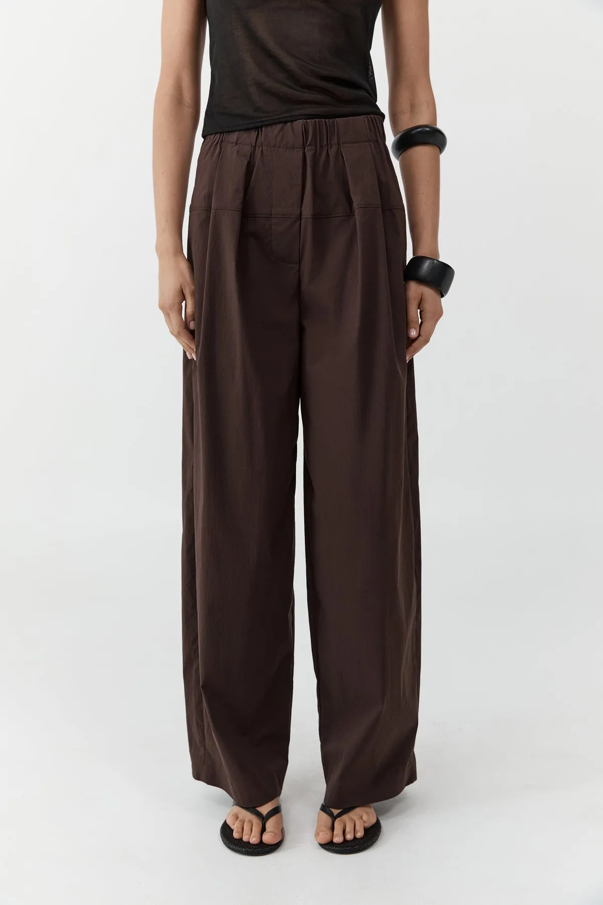St Agni | Relaxed Pleat Pants - Bark sold by Sisters & Co product image thumbnail 2