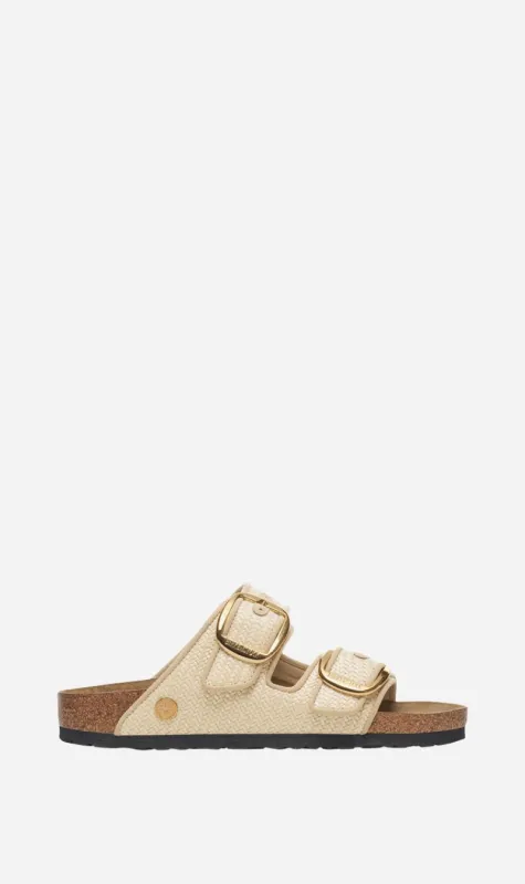 Birkenstock | Arizona Big Buckle Raffia Regular - Natural sold by Sisters & Co