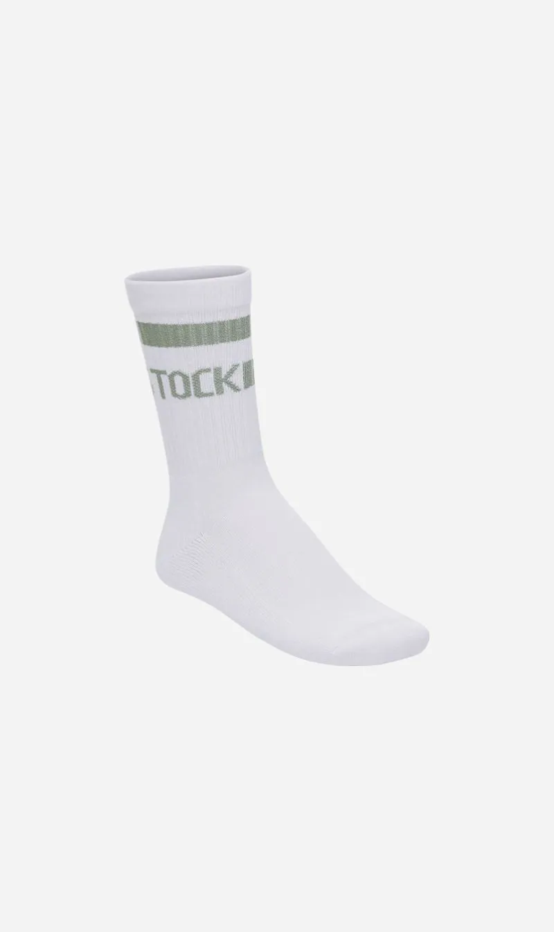 Birkenstock | Cotton Crew Stripe - White sold by Sisters & Co