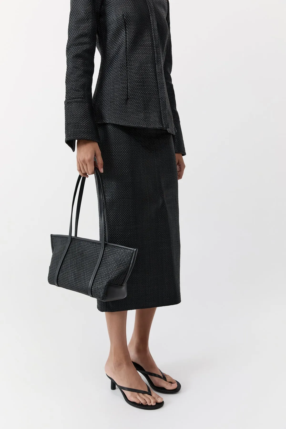 St Agni | Woven Slim Bateau Tote - Black sold by Sisters & Co product image thumbnail 5