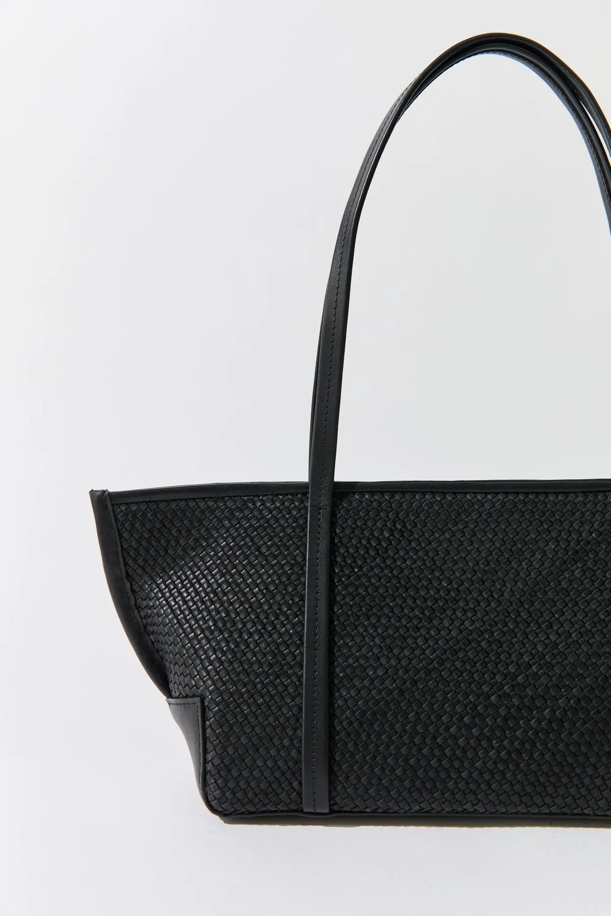 St Agni | Woven Slim Bateau Tote - Black sold by Sisters & Co product image thumbnail 4