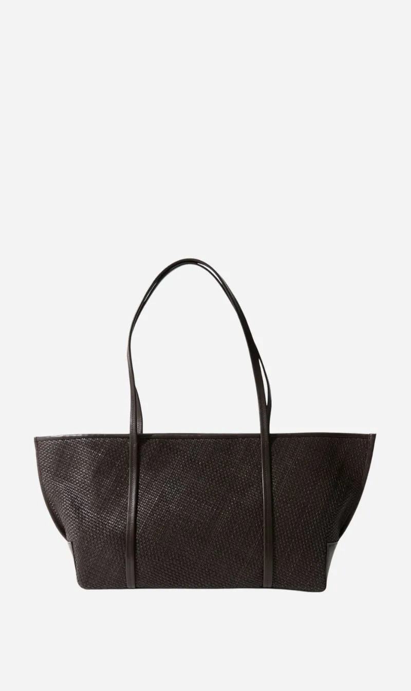 St Agni | Woven Bateau Tote - Coffee sold by Sisters & Co