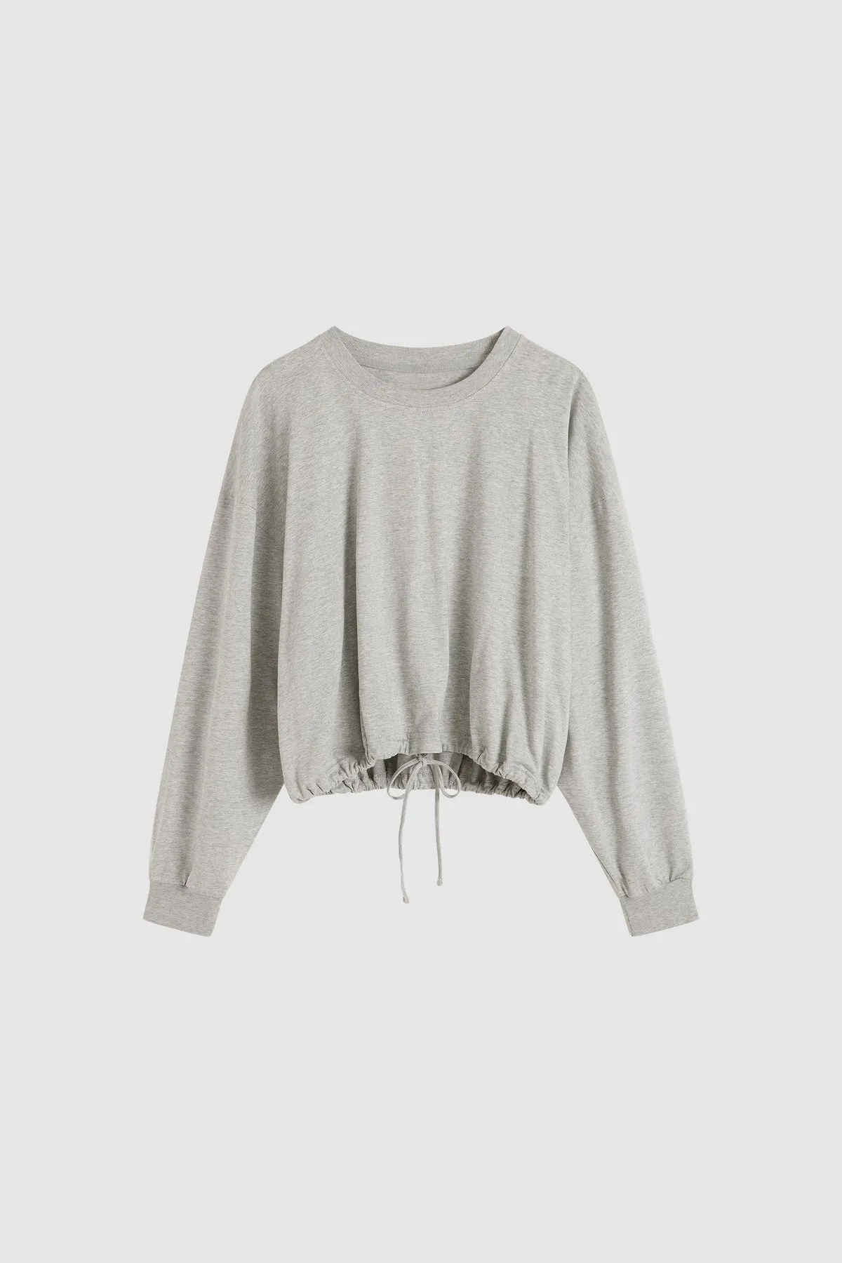 St Agni | Drawstring Long Sleeve Top - Grey Marle sold by Sisters & Co product image thumbnail 4