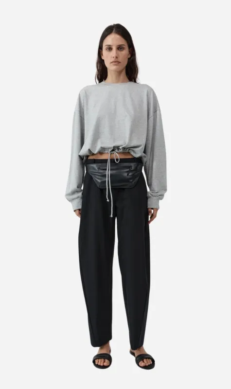 St Agni | Drawstring Long Sleeve Top - Grey Marle made by St. Agni