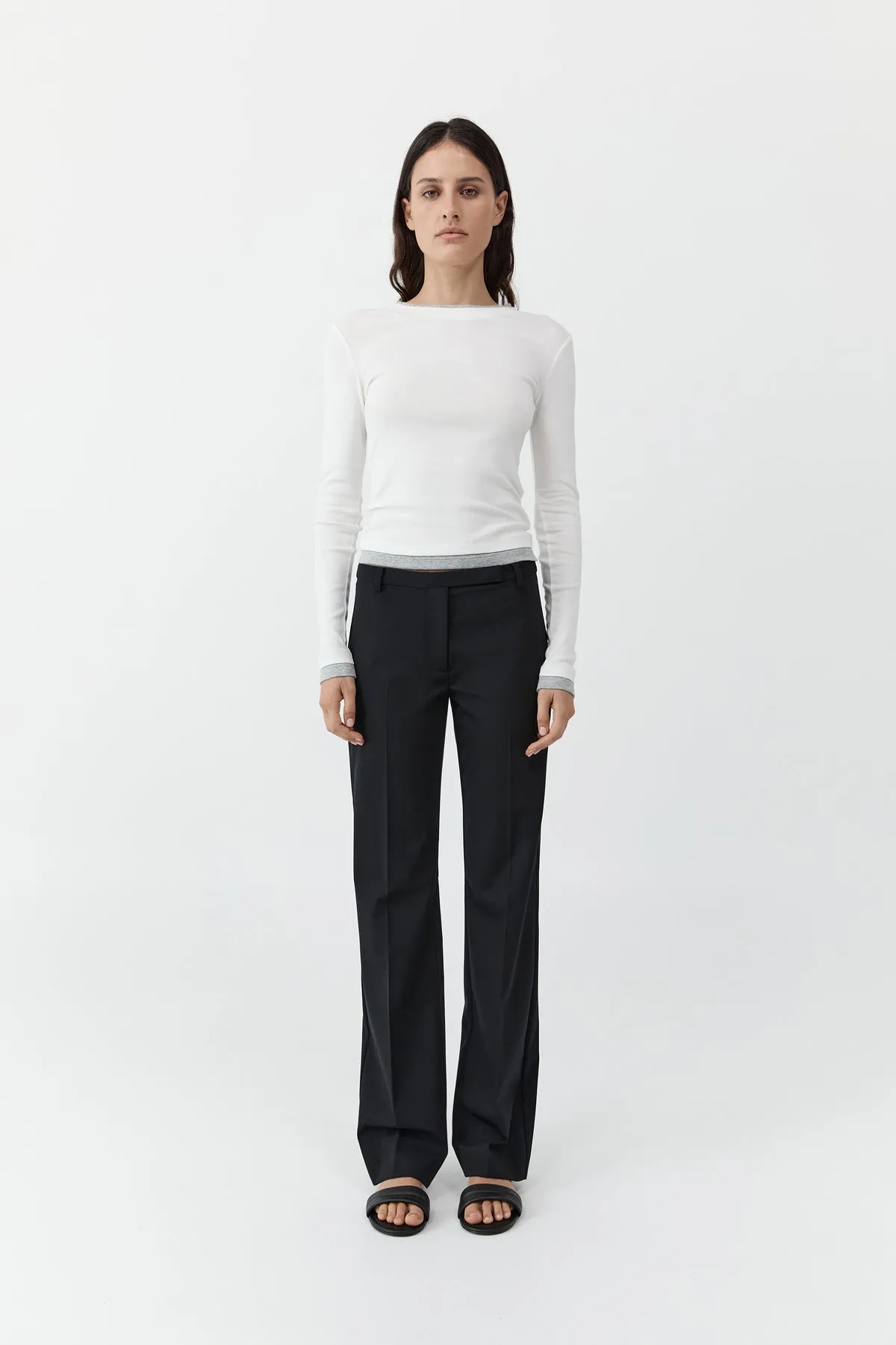 St Agni | Organic Cotton Layered Long Sleeve Top - White sold by Sisters & Co product image thumbnail 2