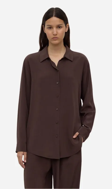 Assembly Label | Betty Silk Long Sleeve Shirt - Ganache made by Assembly Label
