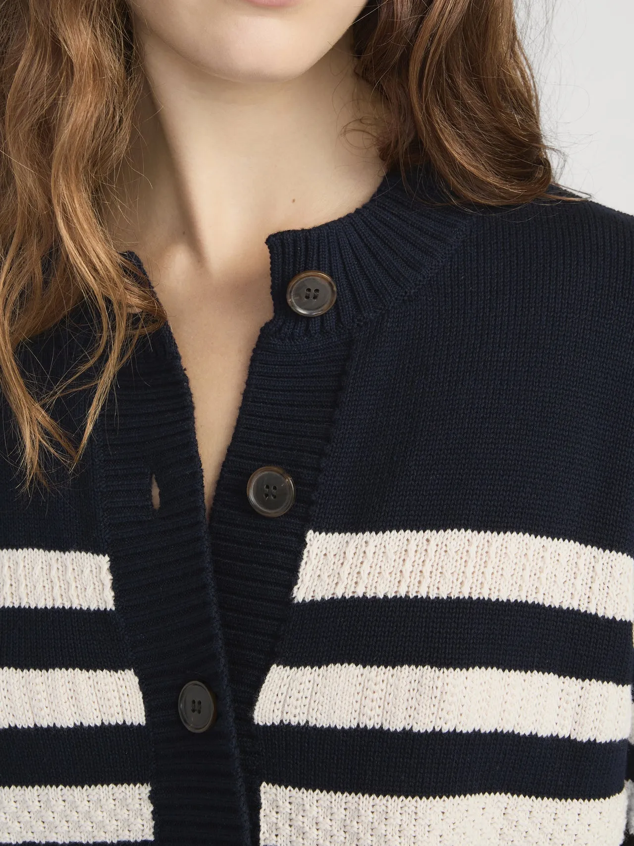 Frame Denim | The Variation Femme Cardi - Navy Multi sold by Sisters & Co product image thumbnail 4