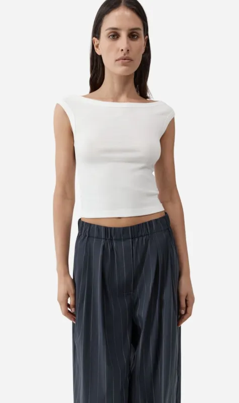 St Agni | Organic Cotton Off Shoulder Top - White made by St. Agni