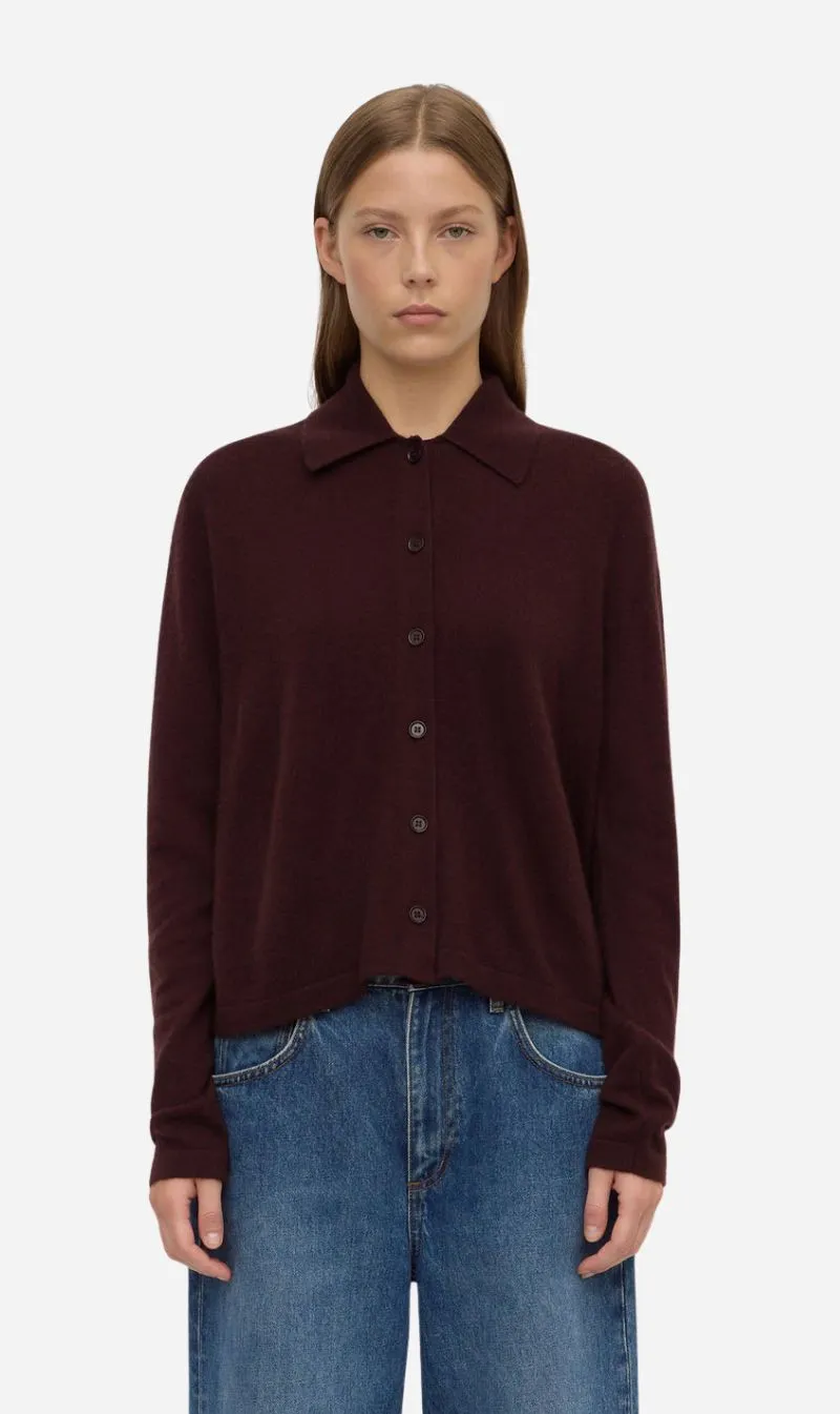 Assembly Label | Wool Cashmere Knit Cardigan - Dark Merlot sold by Sisters & Co