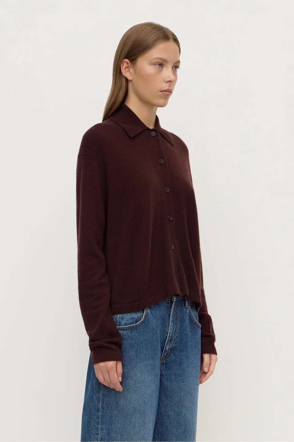 Assembly Label | Wool Cashmere Knit Cardigan - Dark Merlot sold by Sisters & Co product image thumbnail 4