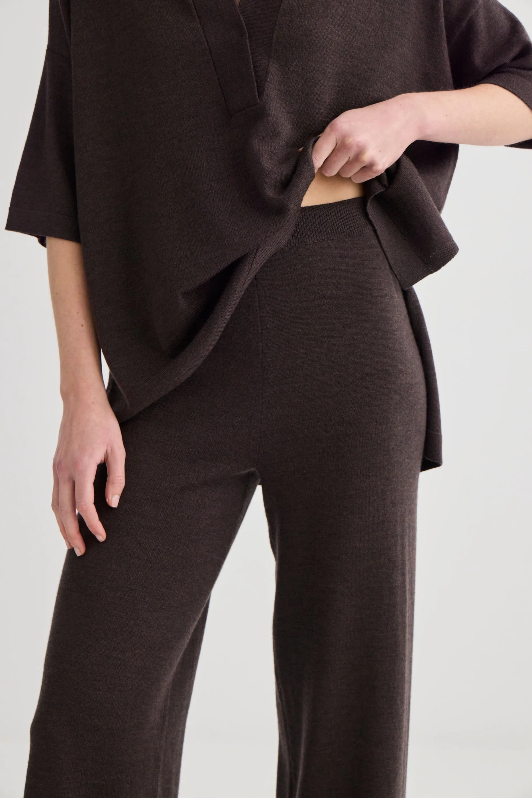 Laing | Wide Leg Knit Pant - Truffle sold by Sisters & Co product image thumbnail 2