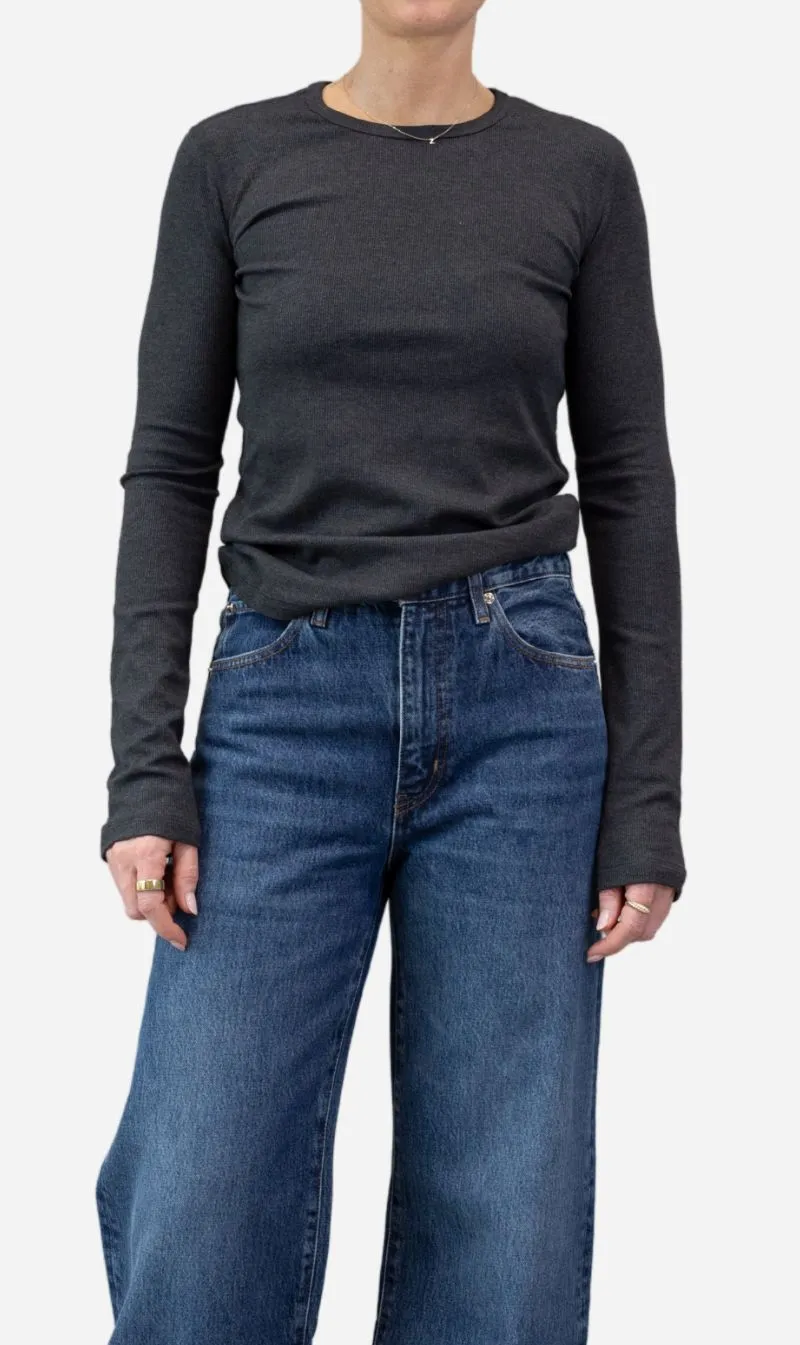Camilla and Marc | Amara Long Sleeve Top - Charcoal sold by Sisters & Co