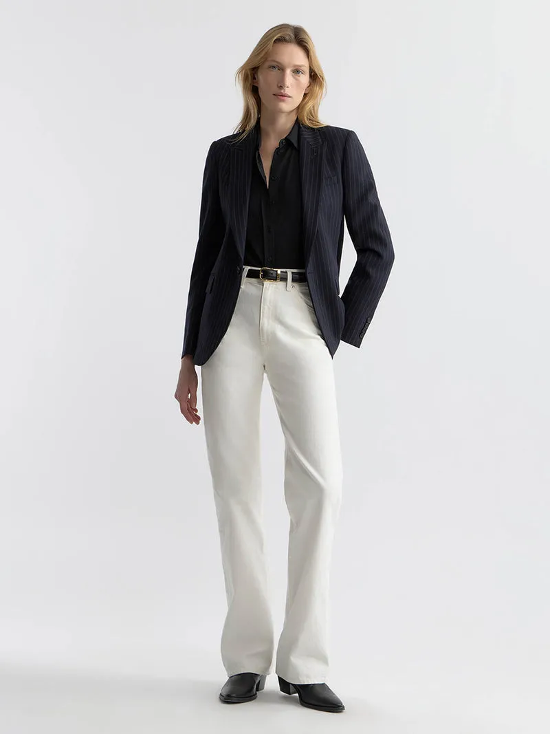 Nili Lotan | Anabel Tailored Jacket - Dark Navy Pinstripe sold by Sisters & Co product image thumbnail 2
