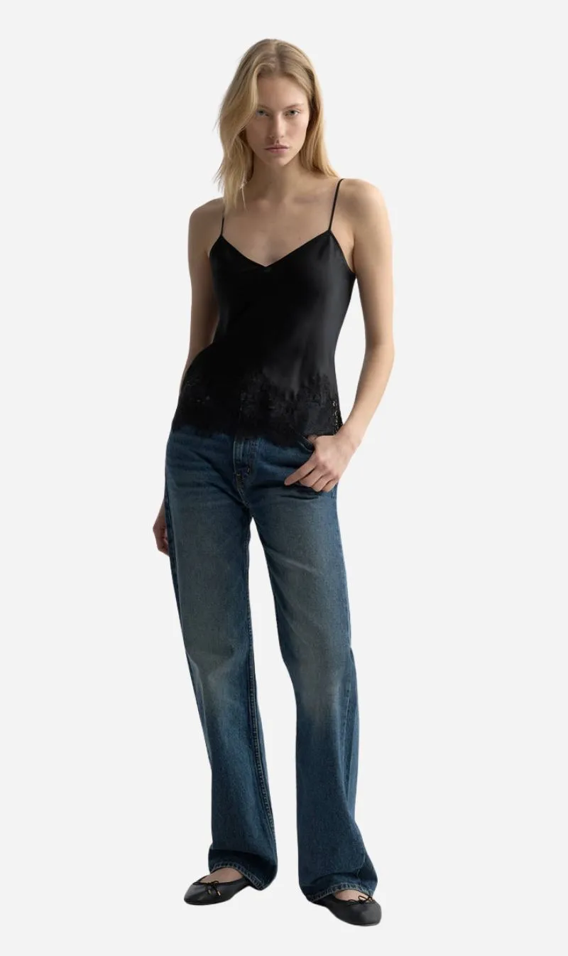 Nili Lotan | Nadine Lace Cami Top - Black sold by Sisters & Co