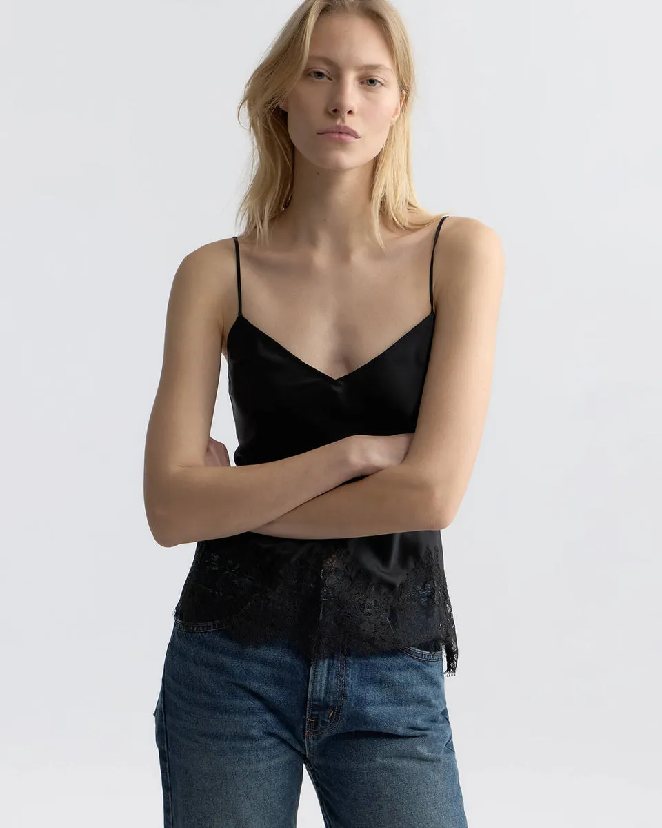 Nili Lotan | Nadine Lace Cami Top - Black sold by Sisters & Co product image thumbnail 3