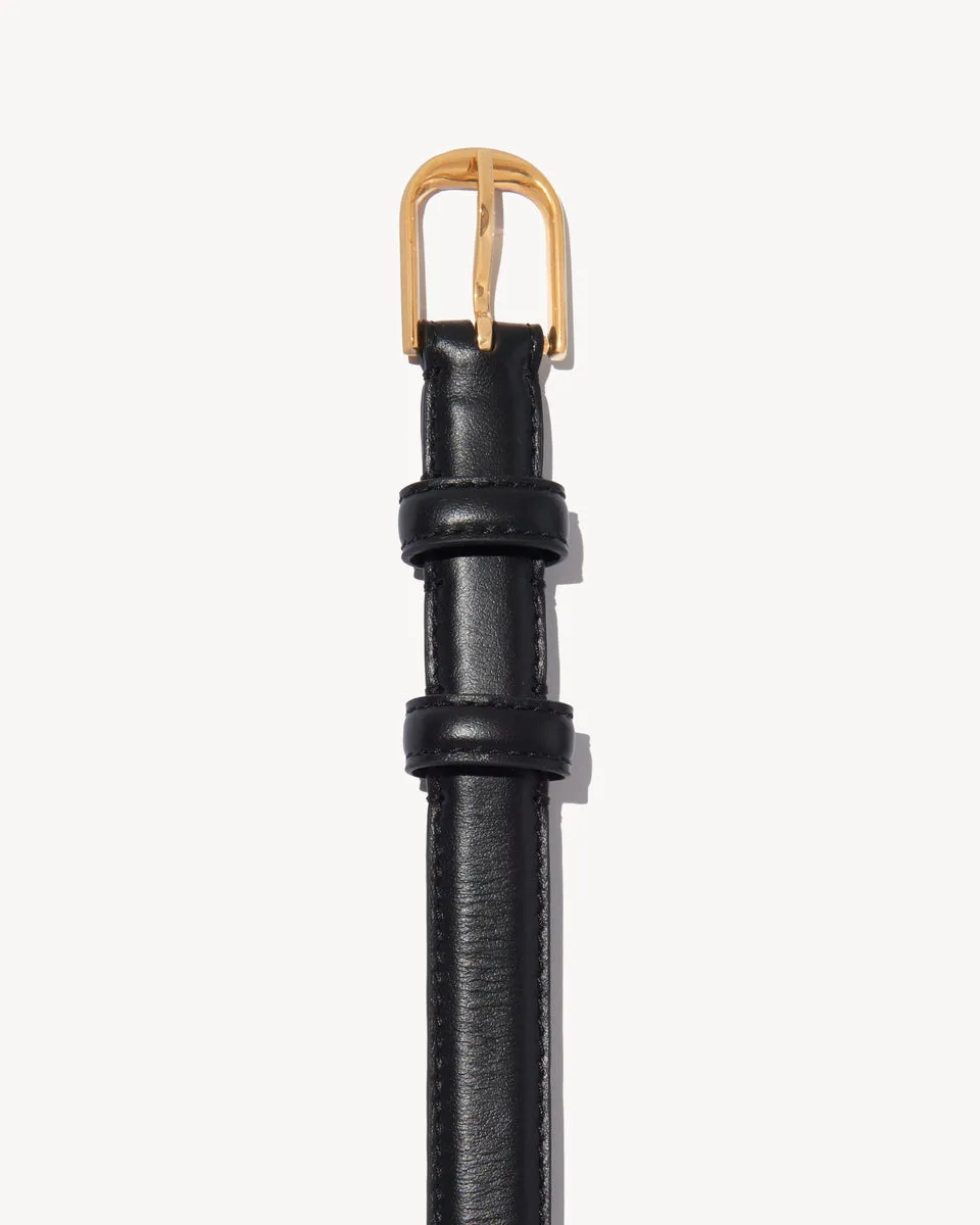 Nili Lotan | Jane Belt - Black With Shiny Brass Buckle sold by Sisters & Co product image thumbnail 3
