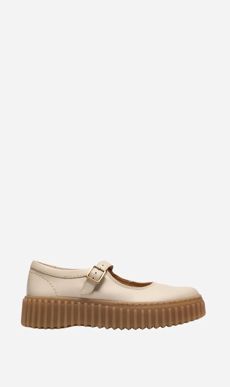 Clarks | Torhill Jane - Cream Leather sold by Sisters & Co
