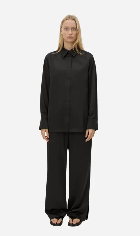 Camilla & Marc | Ground Satin Long Sleeve Shirt - Black made by camilla & marc