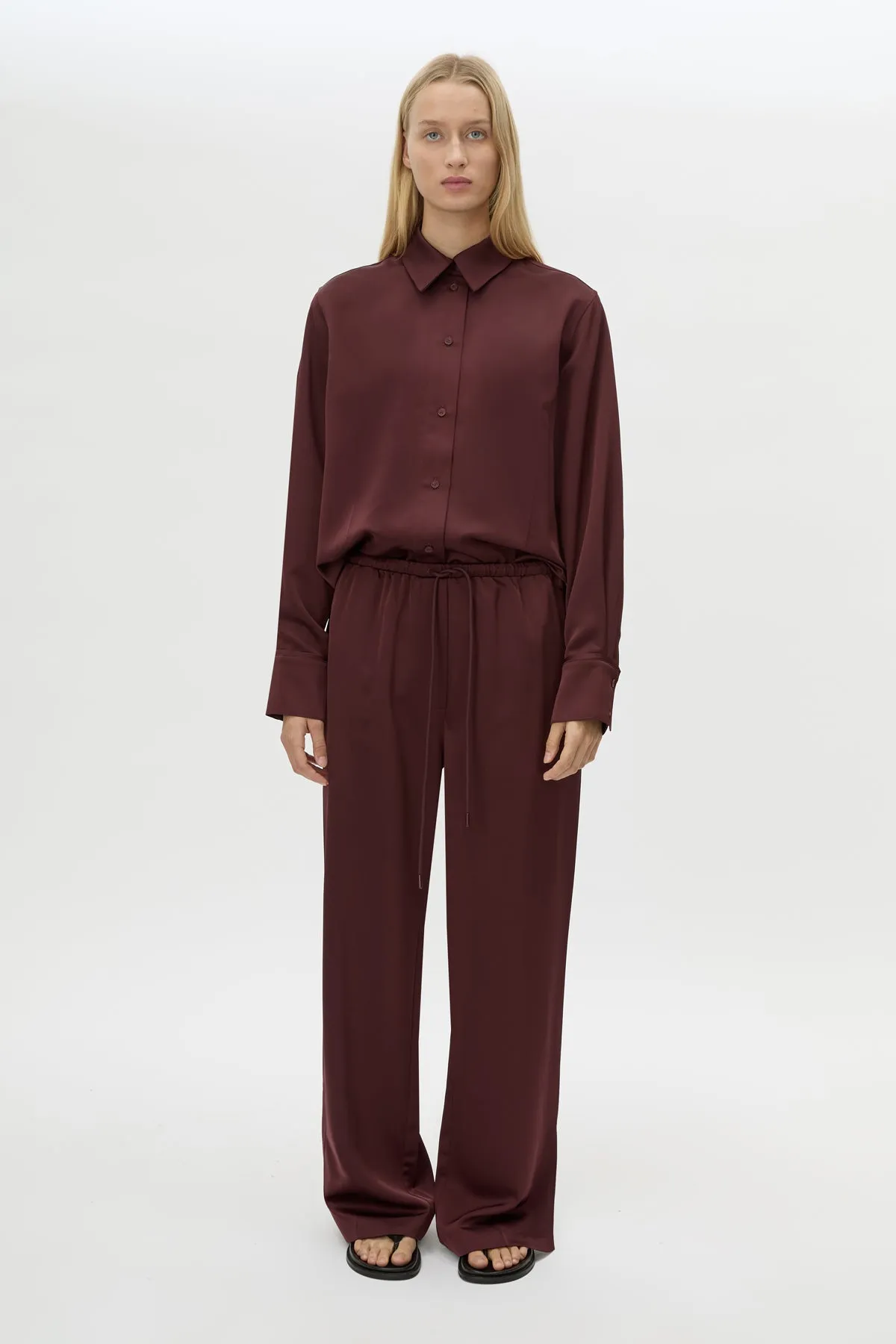 Camilla & Marc | Ground Satin Pant - Burgundy sold by Sisters & Co product image thumbnail 2