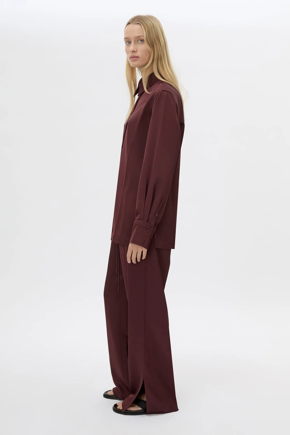 Camilla & Marc | Ground Satin Pant - Burgundy sold by Sisters & Co product image thumbnail 3