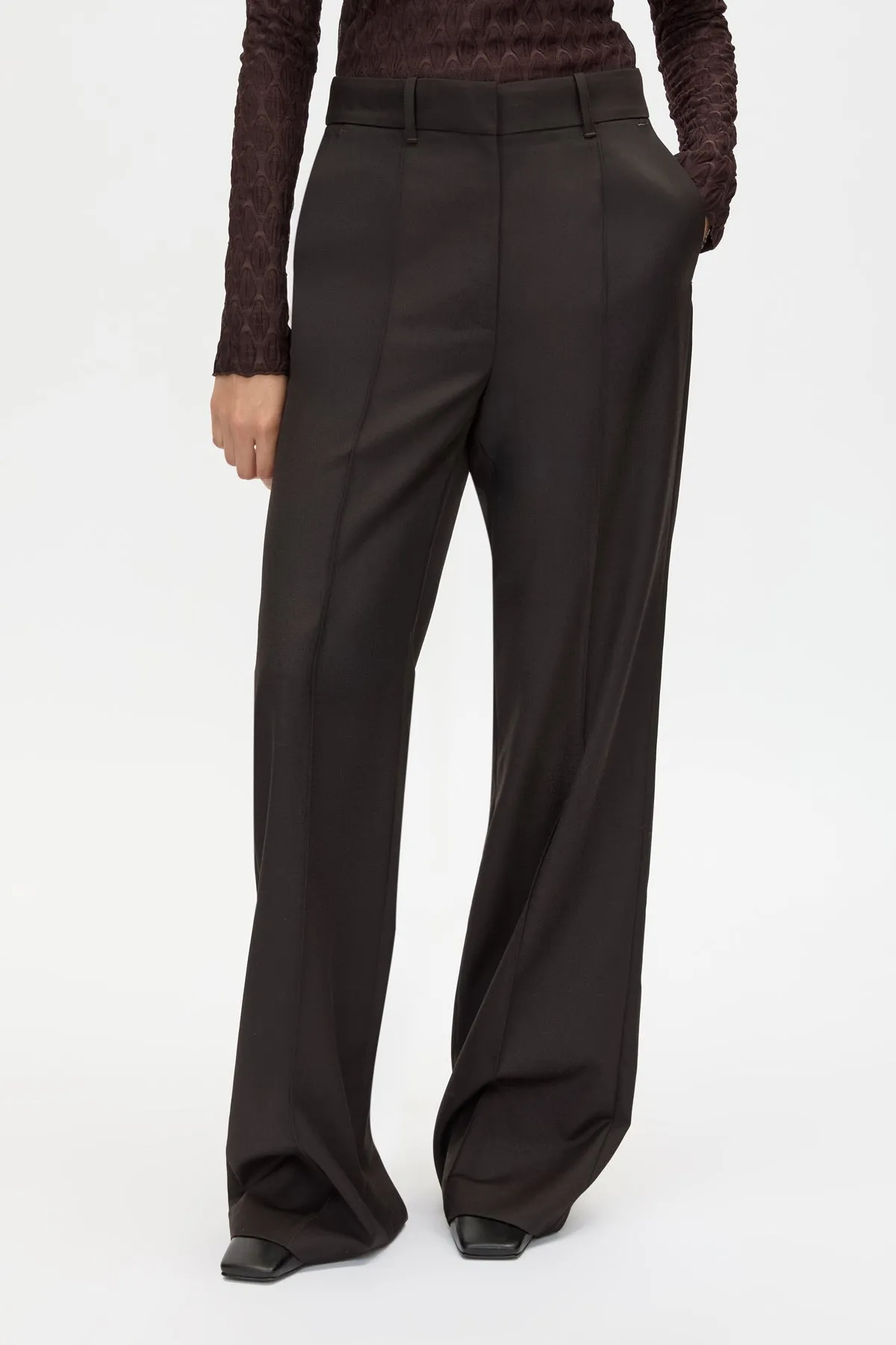 Camilla & Marc | Saxony High Waisted Pintuck Pant - Espresso Pindot sold by Sisters & Co product image thumbnail 2