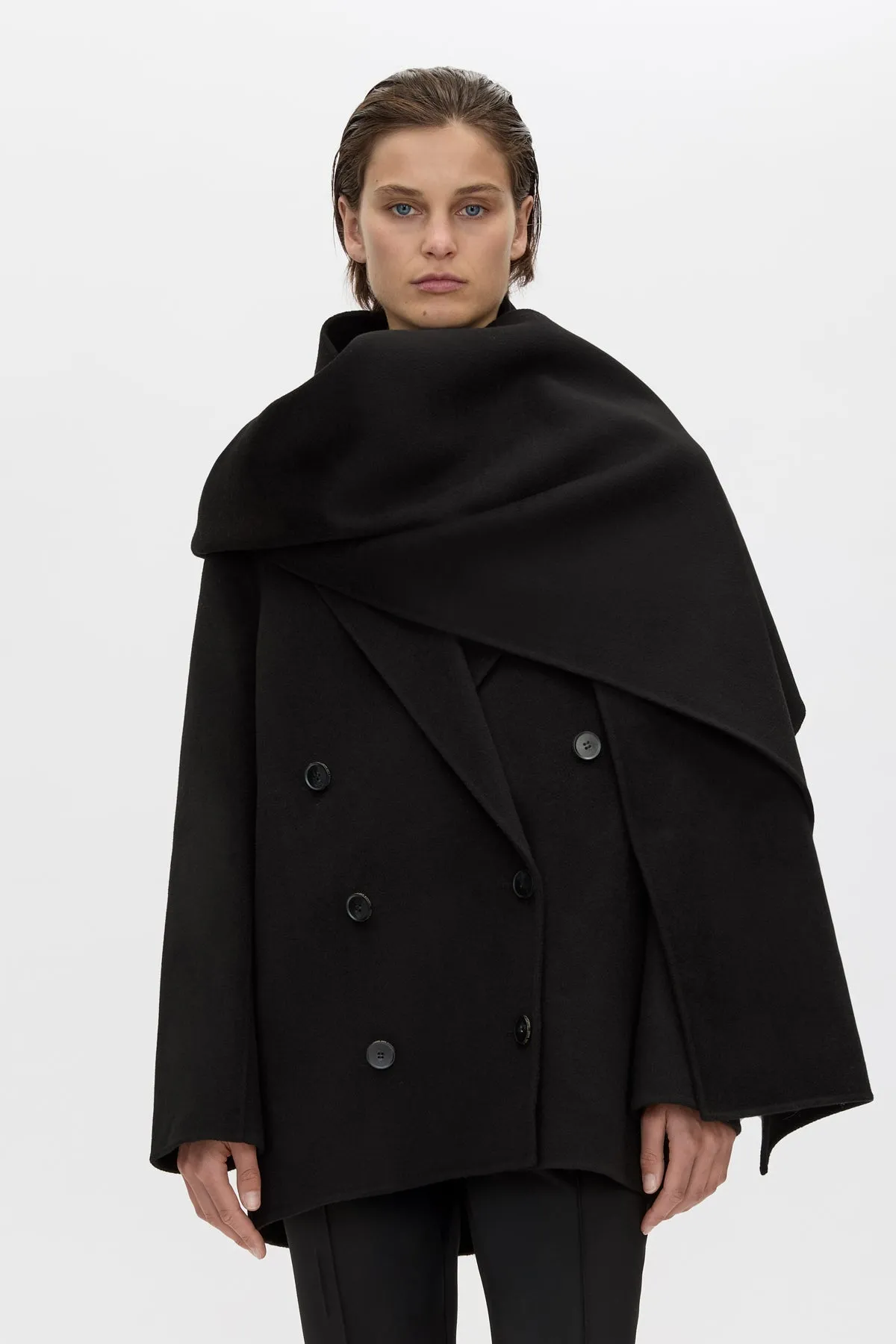 Camilla & Marc | Memoria Short Coat With Scarf - Black sold by Sisters & Co product image thumbnail 2