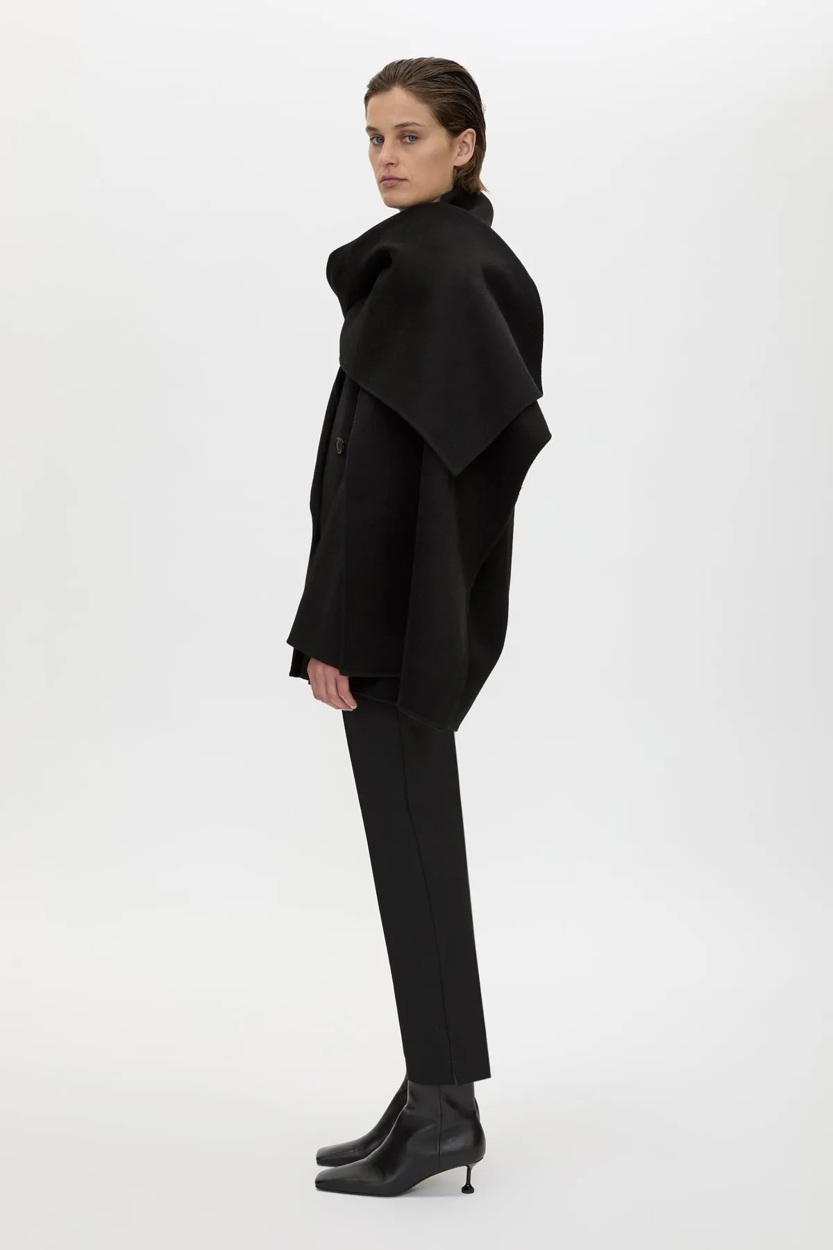 Camilla & Marc | Memoria Short Coat With Scarf - Black sold by Sisters & Co product image thumbnail 5