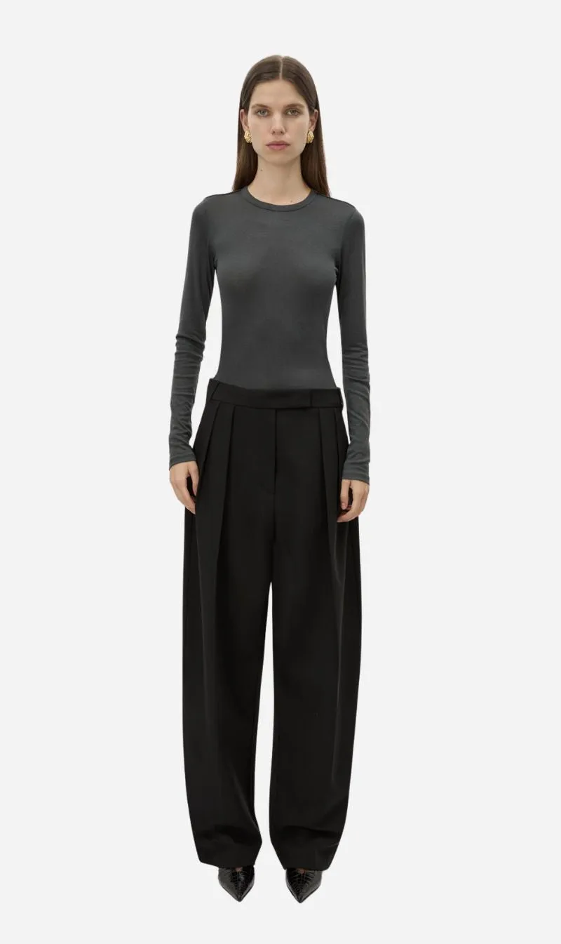 Camilla & Marc | Tala Double Pleat Barrel Leg Pant - Black sold by Sisters & Co