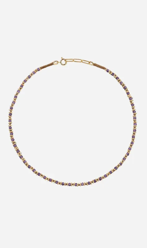 Tityaravy | Kamala Necklace - Beige / Amethyst made by Sisters & Co