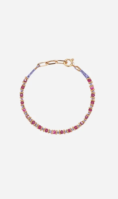 Tityaravy | Kamala Bracelet - Lilac Thread / Pink Ruby made by Sisters & Co