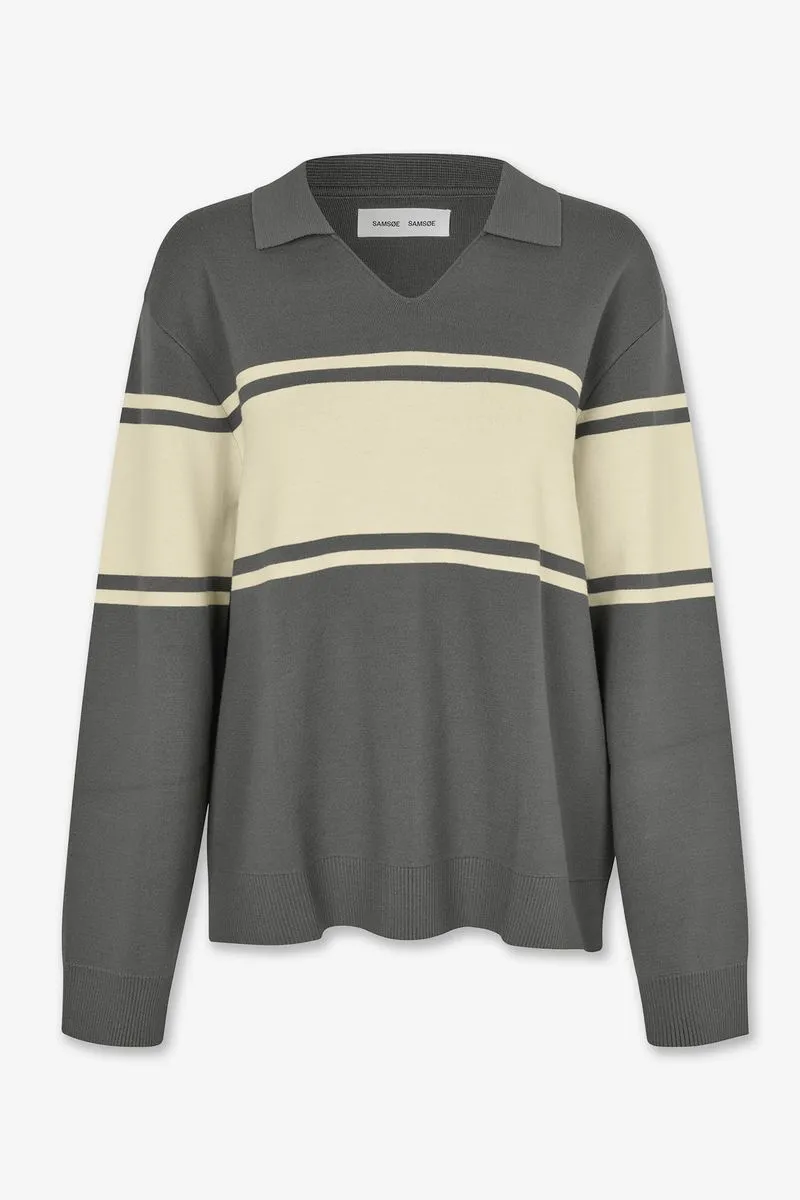 Samsoe Samsoe | Saanne Polo - Gunmetal Wide St. sold by Sisters & Co product image thumbnail 3