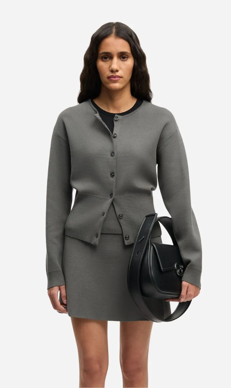Samsoe Samsoe | Saanne Cardigan - Gunmetal sold by Sisters & Co