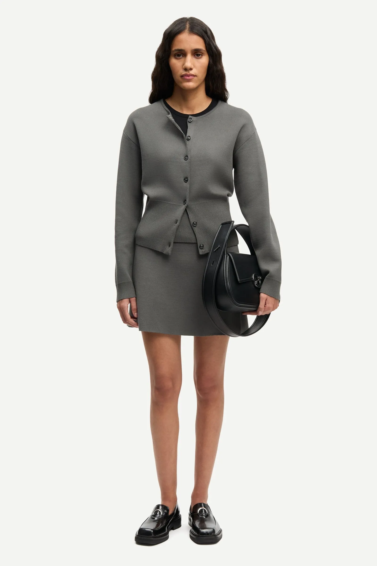 Samsoe Samsoe | Saanne Cardigan - Gunmetal sold by Sisters & Co product image thumbnail 2
