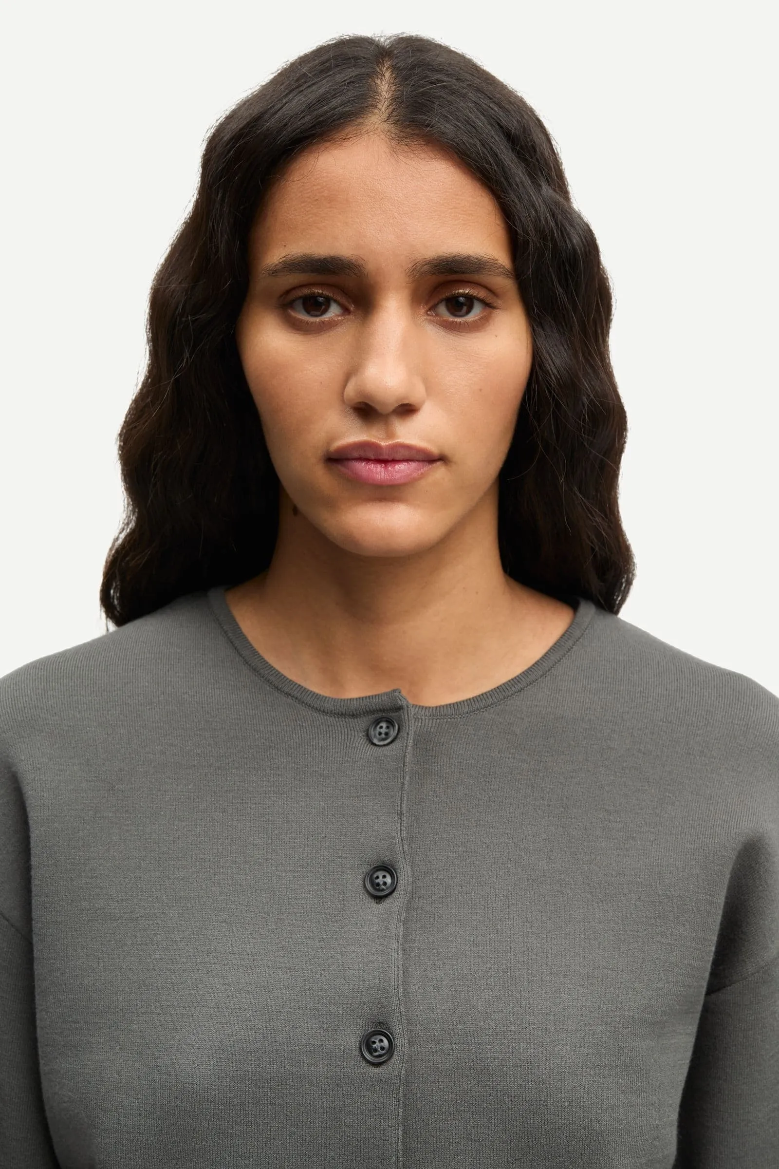Samsoe Samsoe | Saanne Cardigan - Gunmetal sold by Sisters & Co product image thumbnail 5