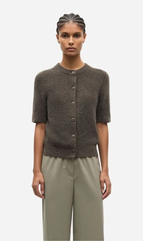 Samsoe Samsoe | Sanoura Short Sleeve Cardigan - Major Brown made by Samsøe Samsøe