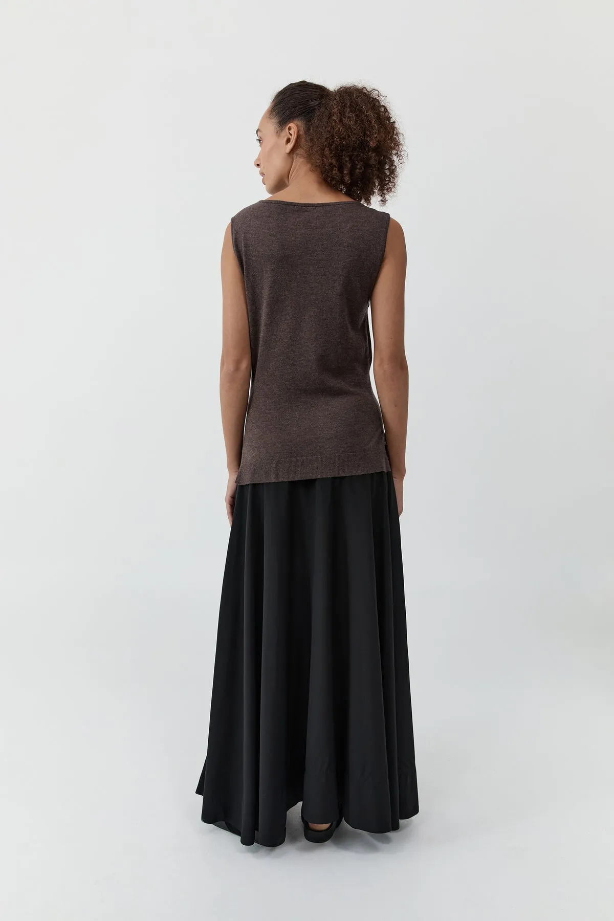 St Agni | Fine Merino Tie Waist Top - Mulch sold by Sisters & Co product image thumbnail 5