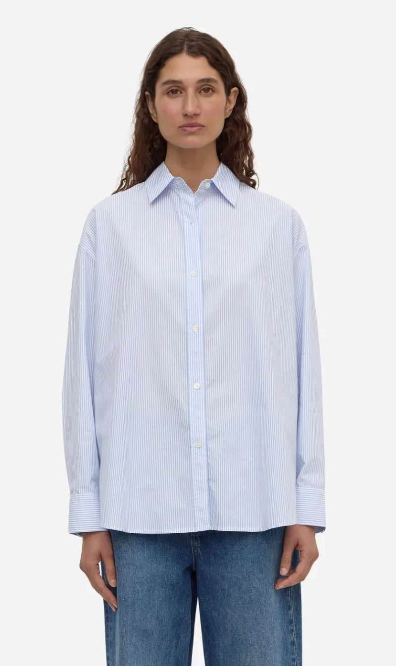 Assembly Label | Avoca Stripe Long Sleeve Shirt - Blue / White sold by Sisters & Co